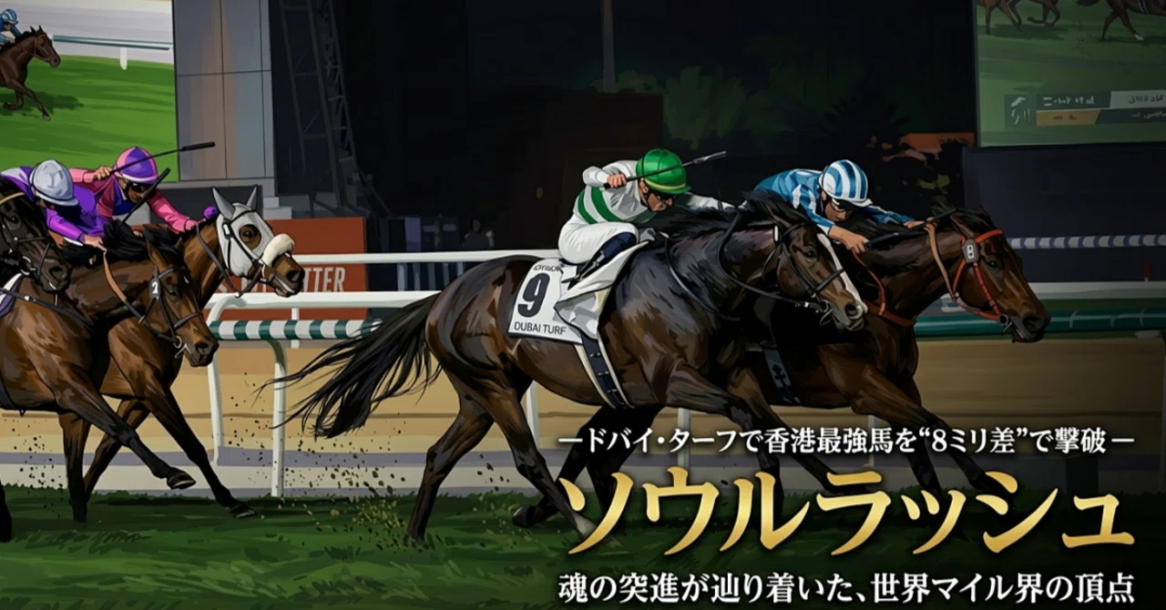 ソウルラッシュ -ドバイ・ターフで香港最強馬を“8ミリ差”で撃破