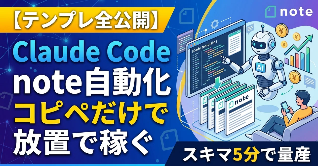【テンプレ全公開】コピペだけで放置で稼ぐClaude Code note自動化｜いと｜AIで副業発信中