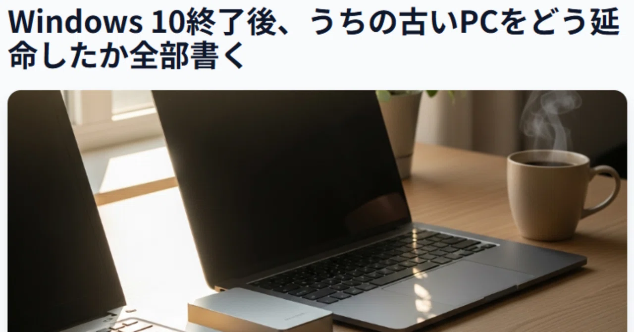 Windows 10終了後、うちの古いPCをどう延命したか全部書く｜naoto
