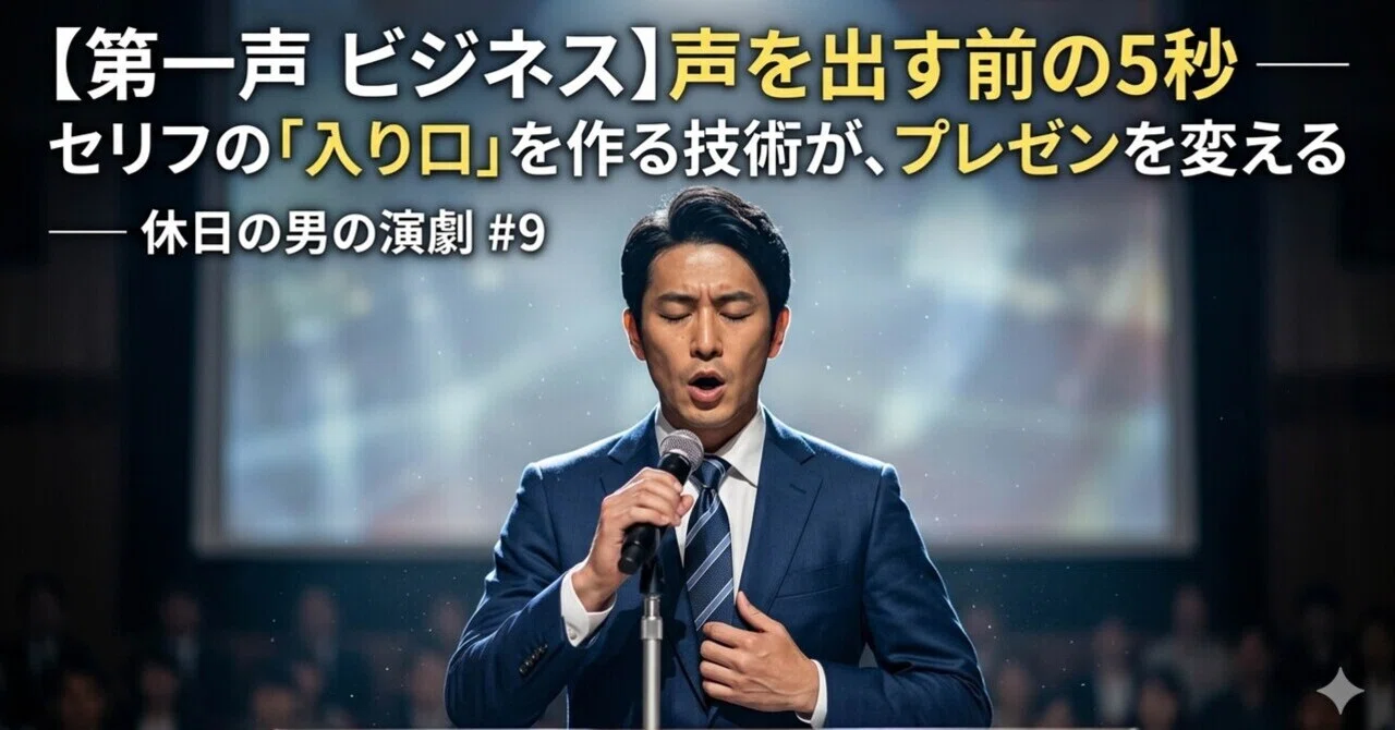 【第一声 ビジネス】声を出す前の5秒 ── セリフの「入り口」を作る技術が、プレゼンを変える ── 休日の男の演劇 #9|座長【休日の男】