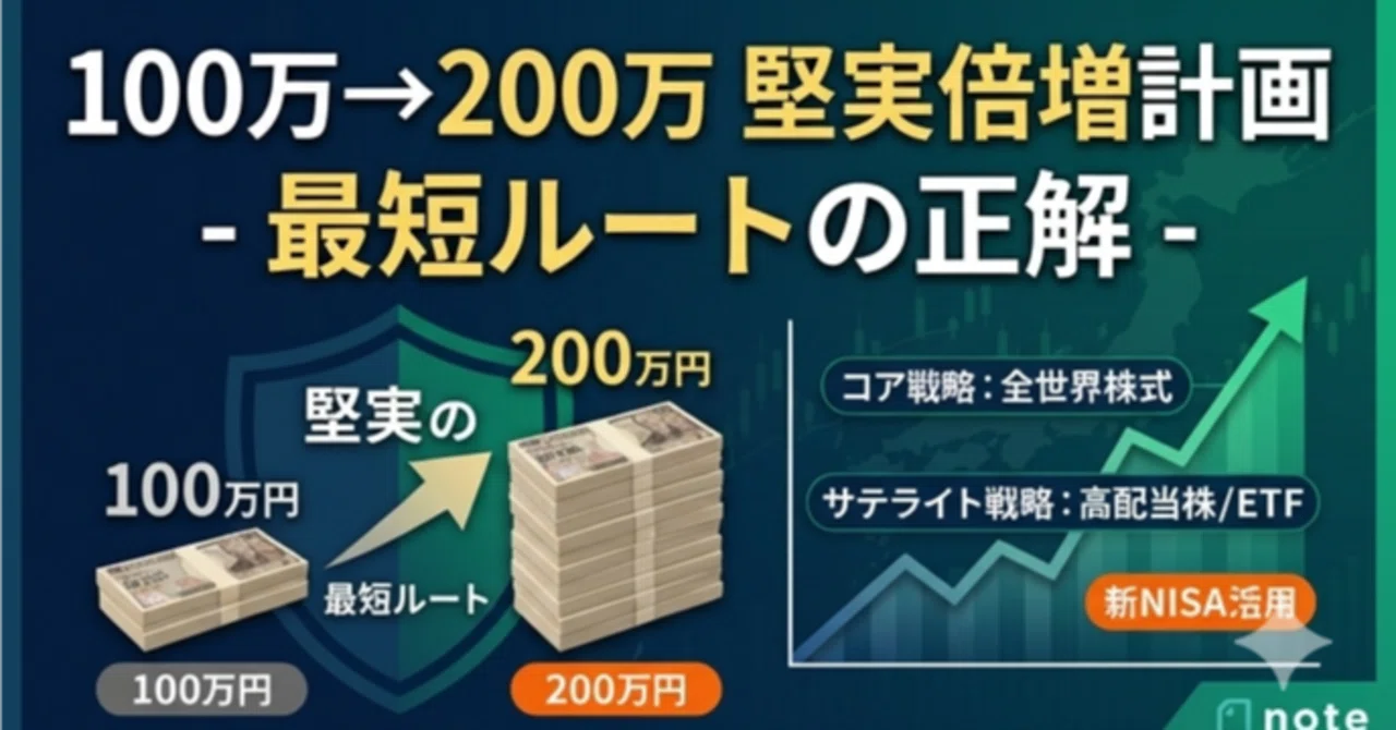 【完全版】資産倍増の黄金律：100万円を最短で200万円に変える「攻め」と「守り」の鉄壁ロードマップ｜サスケ