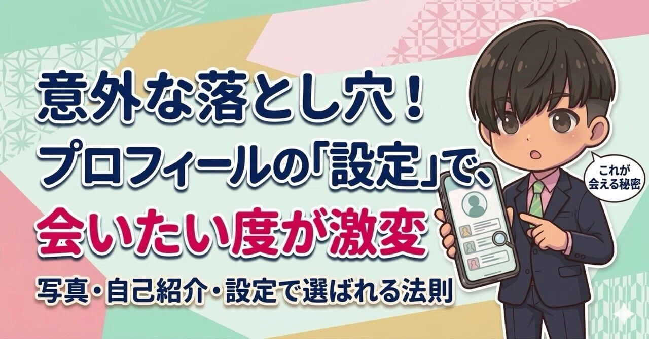 選ばれるプロフィールの法則——写真・自己紹介文・設定で「会いたい」と