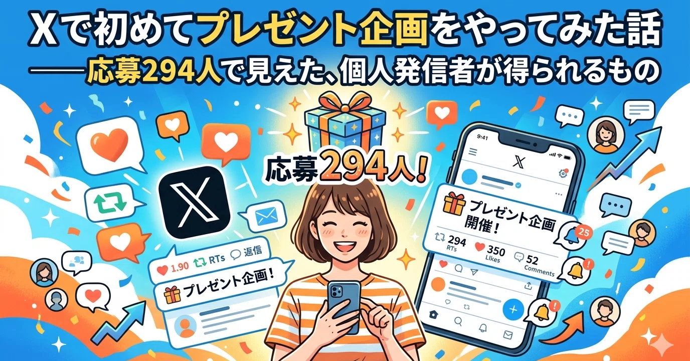 Xで初めてプレゼント企画をやってみた話——応募294人で見えた、個人発信