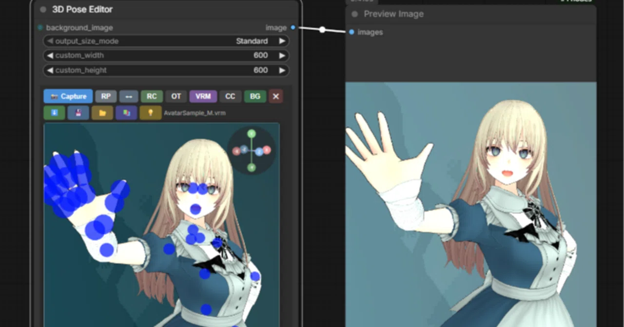 続comfyui-vrm-pose-editor ライト機能開発｜seisei_surumono