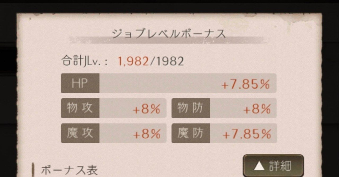 ジョブレベルボーナスとはなんなのか きのこ Note