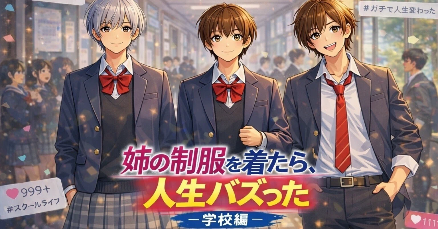 短編小説『姉の制服を着たら、人生バズった』 学校編 第1話｜ベンジー 
