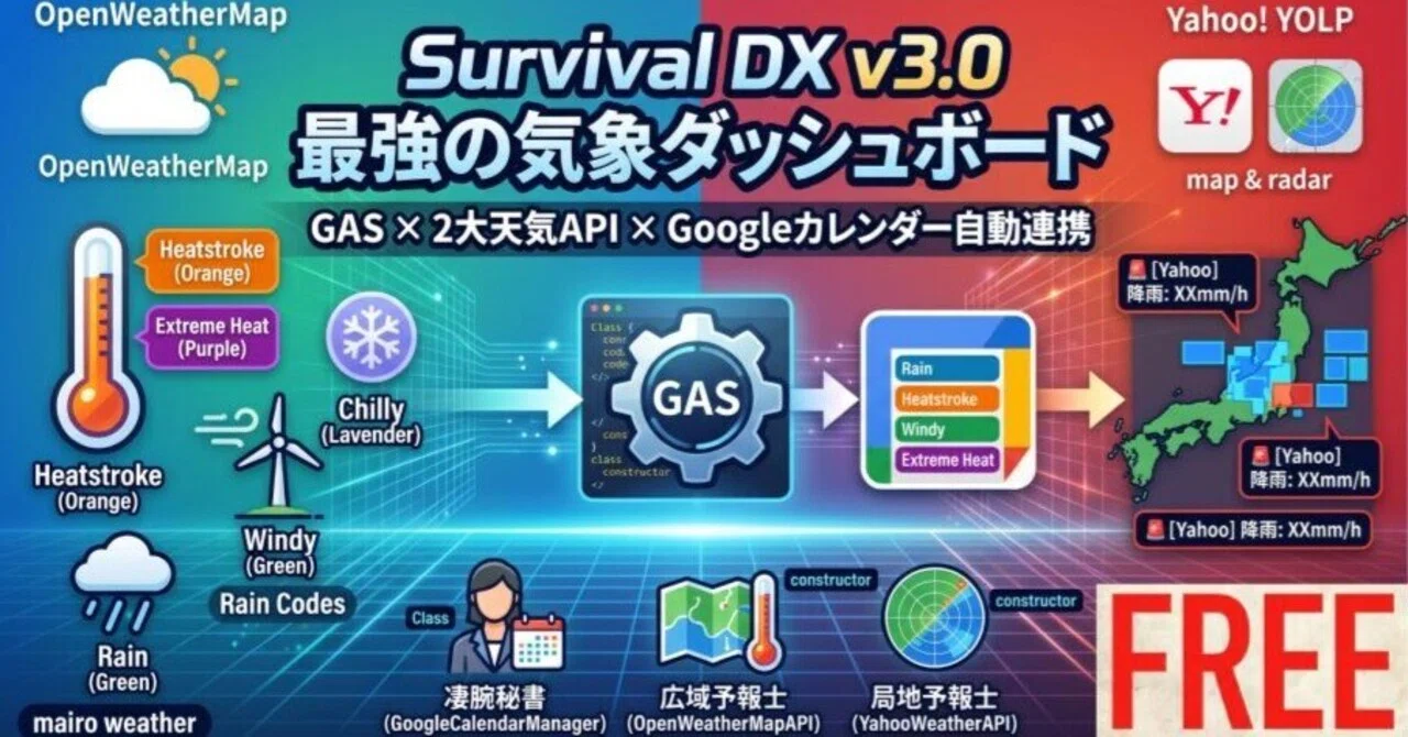 Survival DX】無料で作る「ゲリラ豪雨アラート」上級