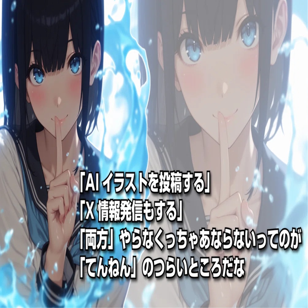 結論：Xでは二足のわらじは成立しない（2026年4月19日のAIイラスト