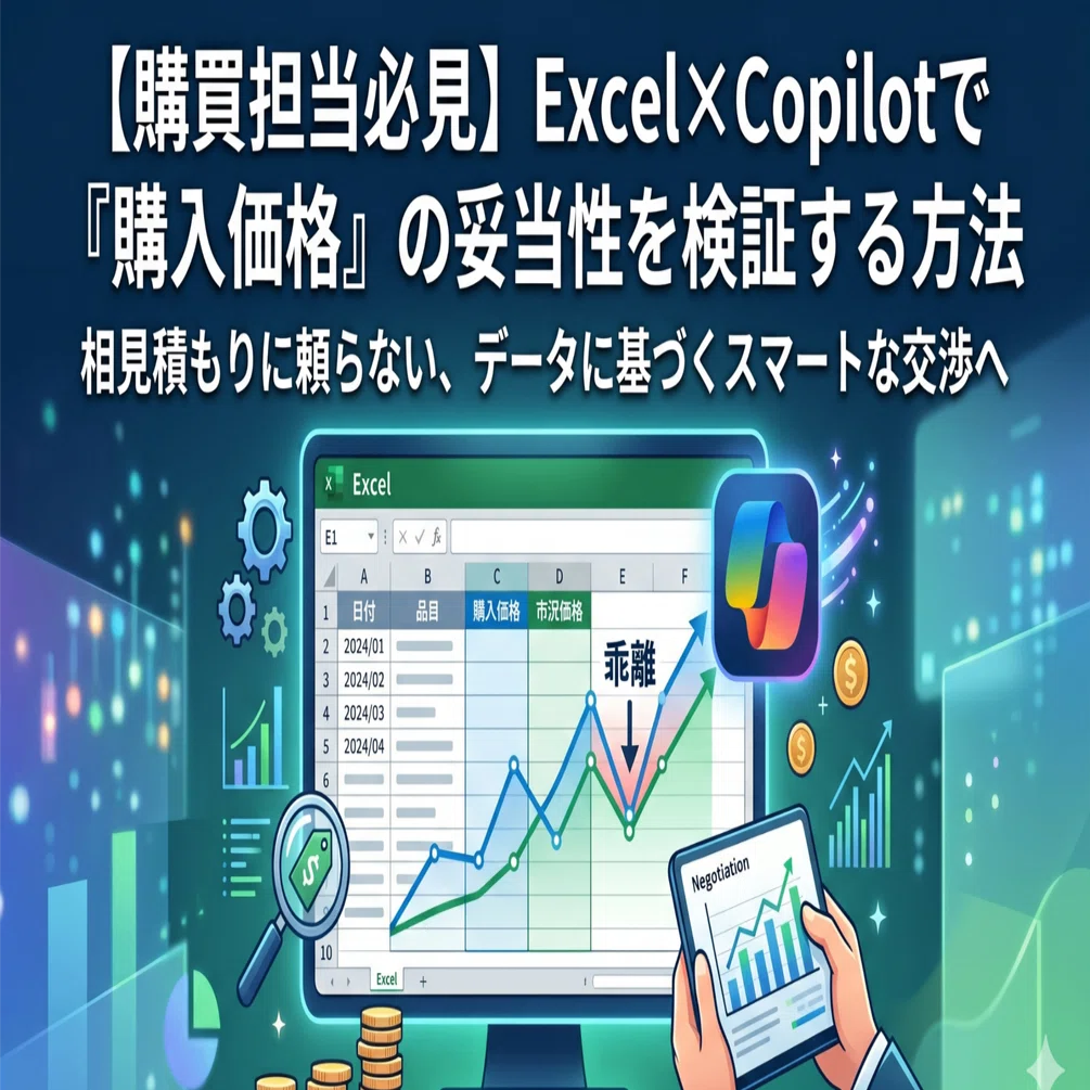 Microsoft 365 CopilotのExcelエージェントで、取引先の購入価格が