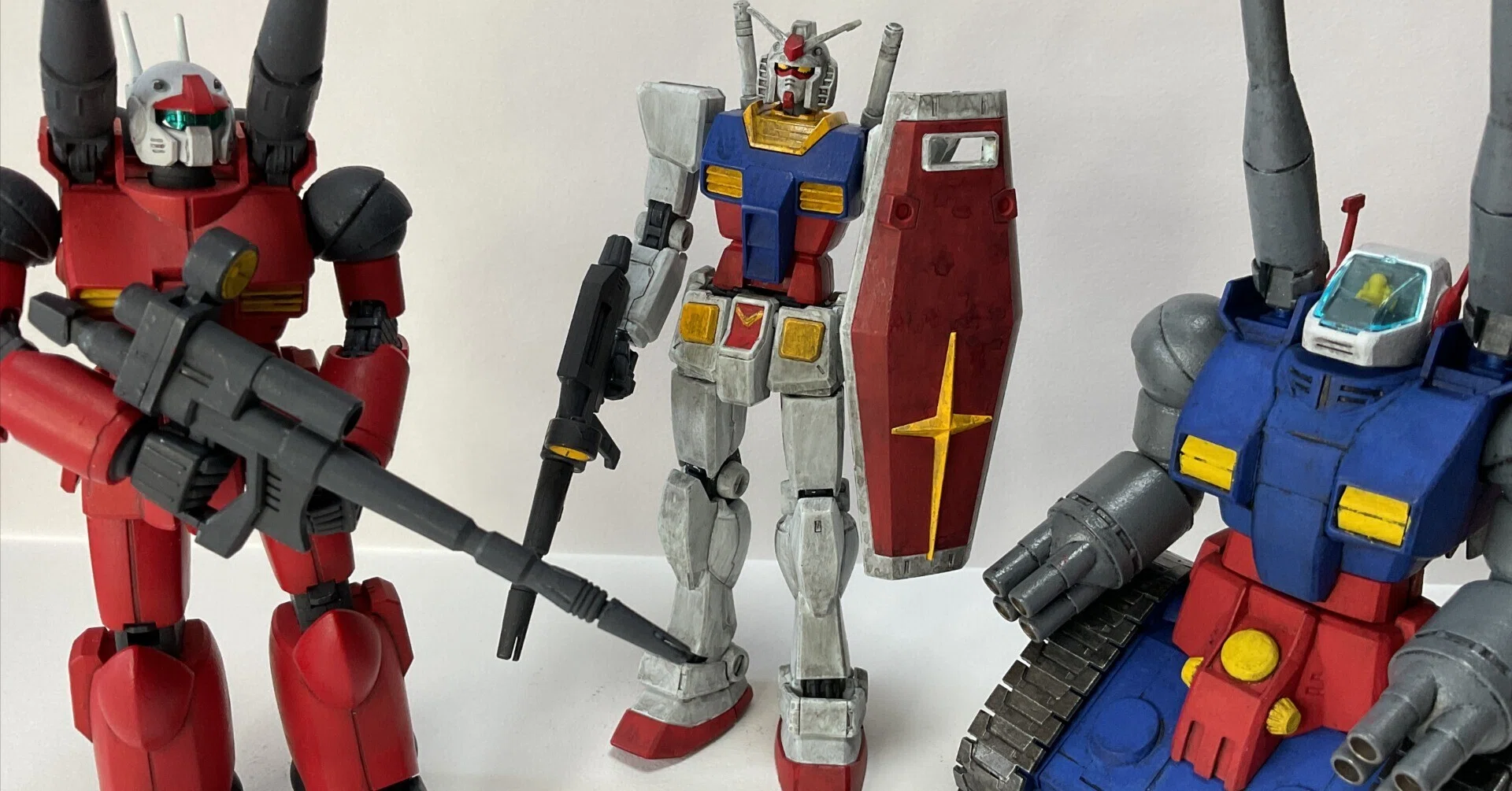 プラモデル制作：ガンプラHG ガンダム・ガンキャノン・ガンタンクを