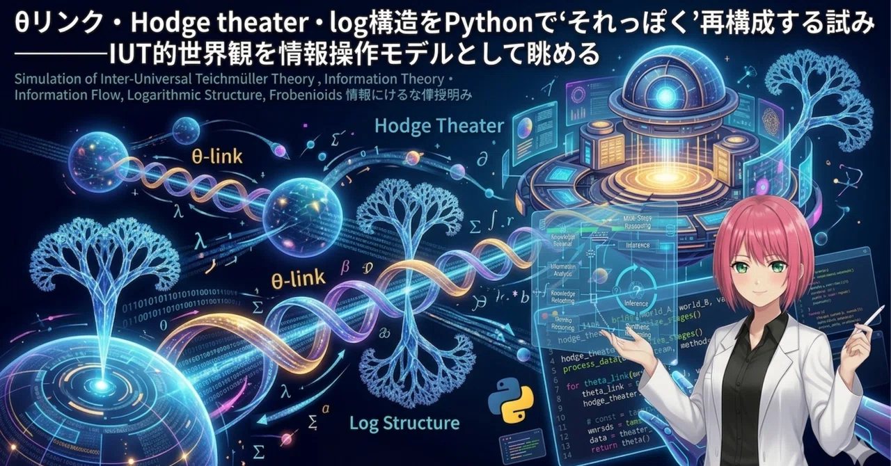 Python Iut θリンク・Hodge theater・log構造をPythonで“それっぽく”再構成する試み——IUT的世界観を情報操作モデルとして眺める|れいだー卿