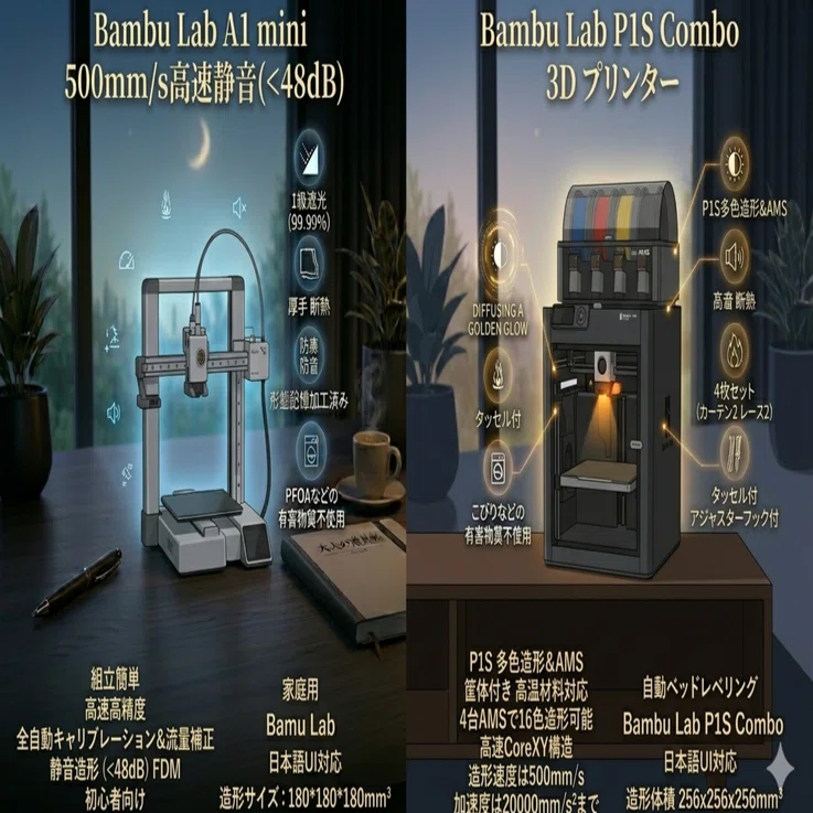 3Dプリンター比較】Bambu Lab A1 miniとP1S。創造を爆速にする「魔法の 