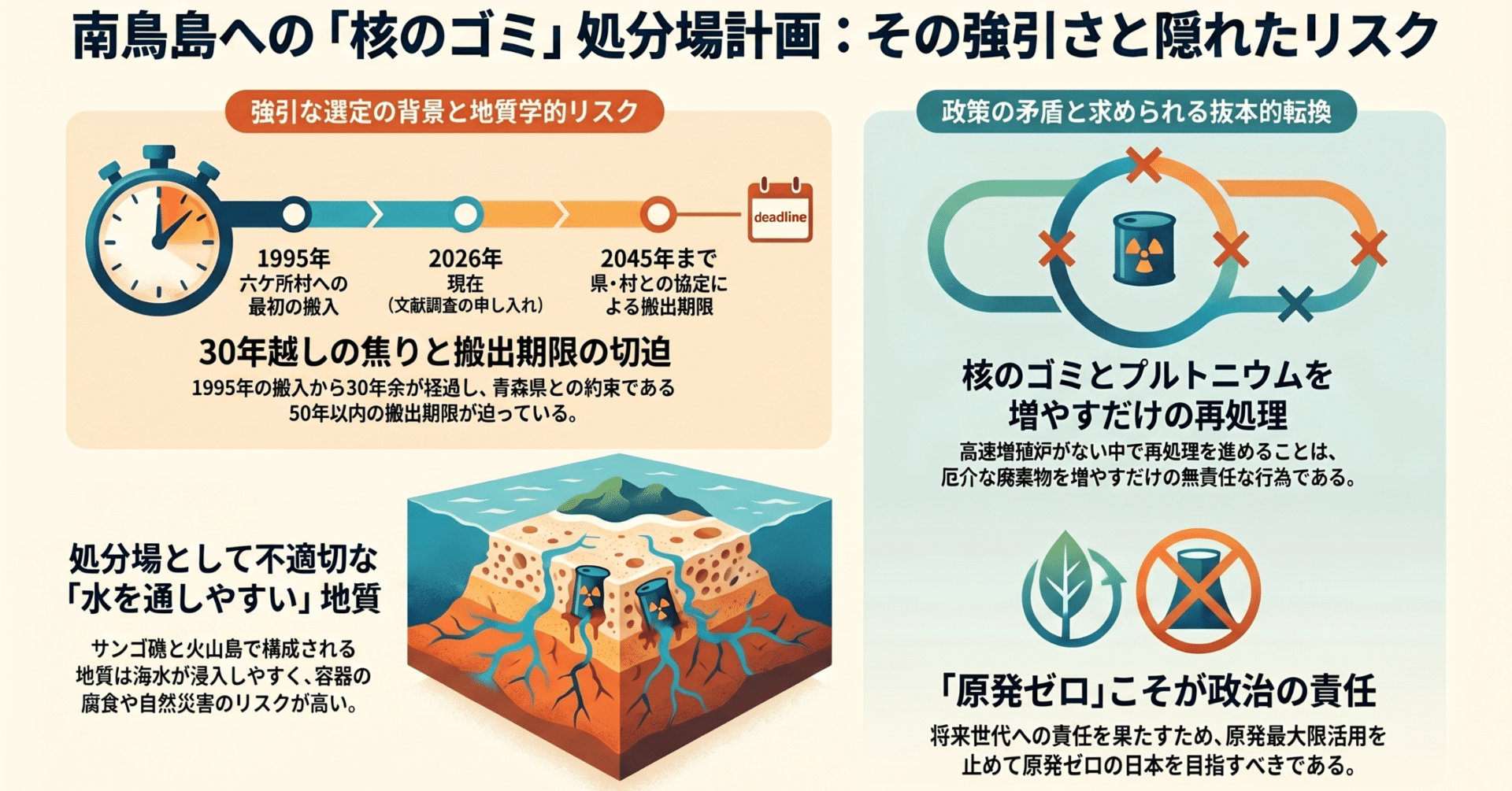 独自】南鳥島が「核のゴミ」の最終処分場に?静かな島を巡る政府の焦り 独自】南鳥島が「核のゴミ」の最終処分場に?静かな島を巡る政府の焦り