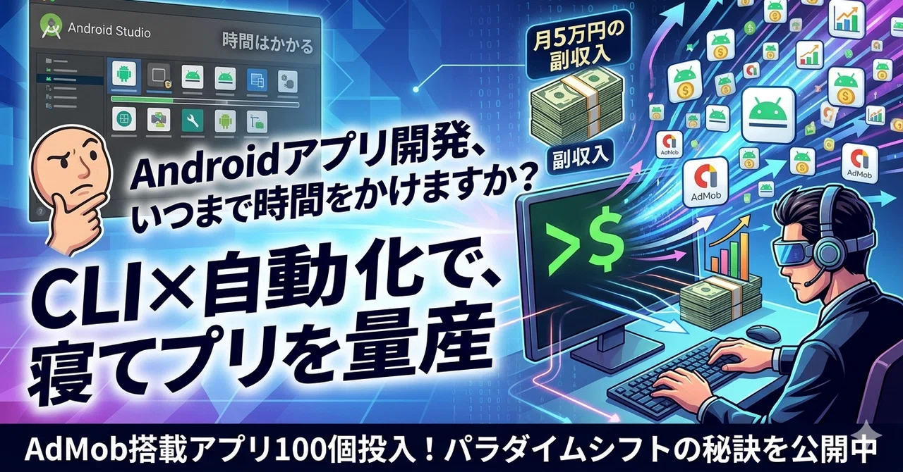 【実録】CLIでAndroidアプリを「爆速量産」し、Google AdMobで自動収益化の仕組みを構築した全手順｜platypus2000jp