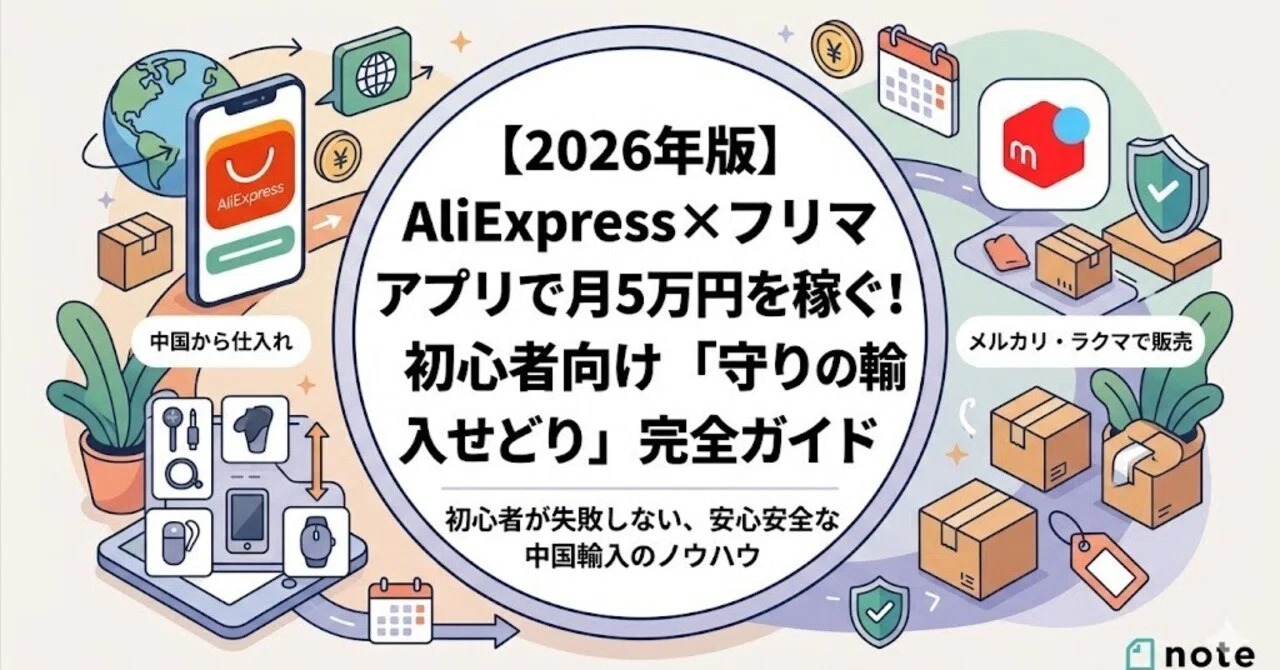 AliExpress×フリマアプリで月5万円を稼ぐ！初心者向け「守りの輸入
