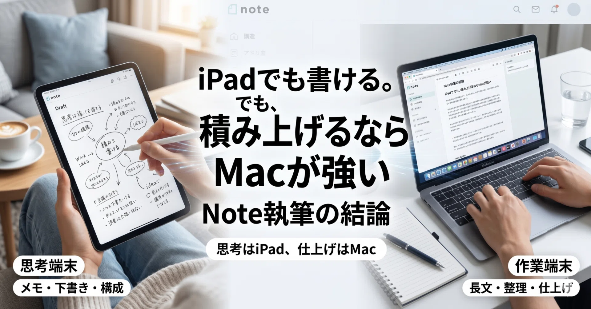 iPad AirでNoteは書ける。でも、毎日積み上げるならMacBook Airが iPad AirでNoteは書ける。でも、毎日積み上げるならMacBook Airが