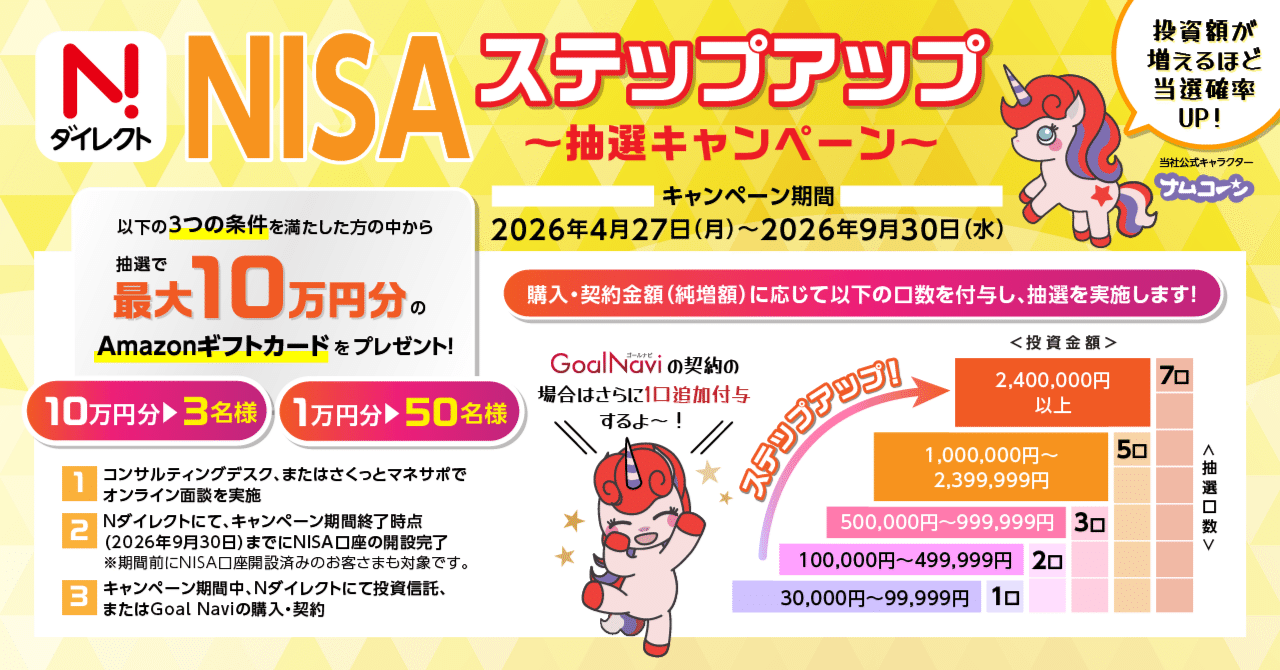 Nダイレクト NISAステップアップ抽選キャンペーン｜ニッセイアセット
