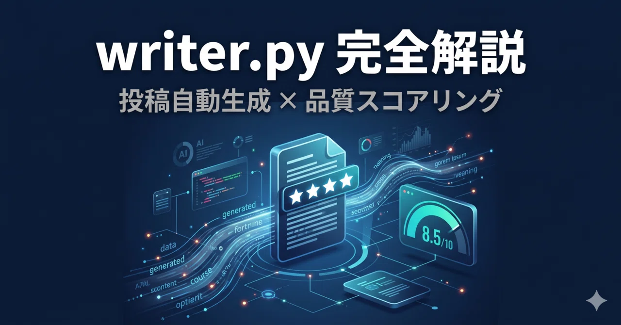 非エンジニアがClaude CodeでThreads自動化した話【構築実況 #6】writer.py完全解説|投稿を自動生成する仕組みの全て ...