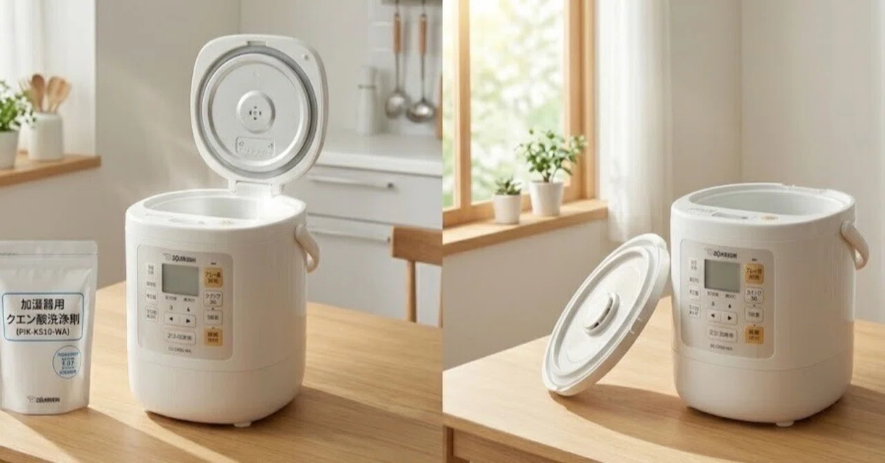 象印　スチーム加湿器　EE-DF50-WA ホワイト　2025年製 象印スチーム式加湿器EE-DF50-WAを初めてクエン酸洗浄した話｜勝間和代