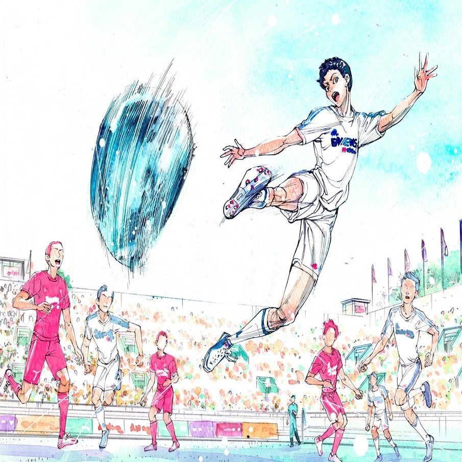 透明水彩 スポーツイラスト こばた勇一 Note