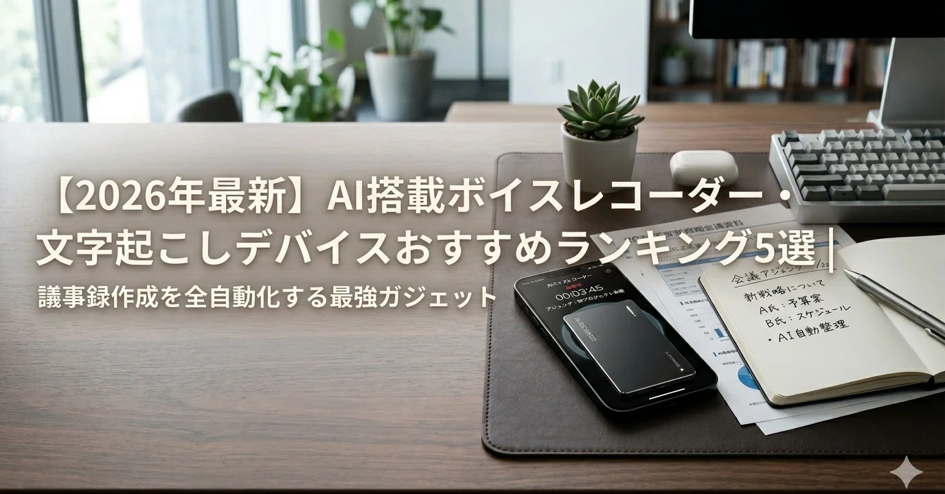 2026年最新】AI搭載ボイスレコーダー・文字起こしデバイスおすすめ 