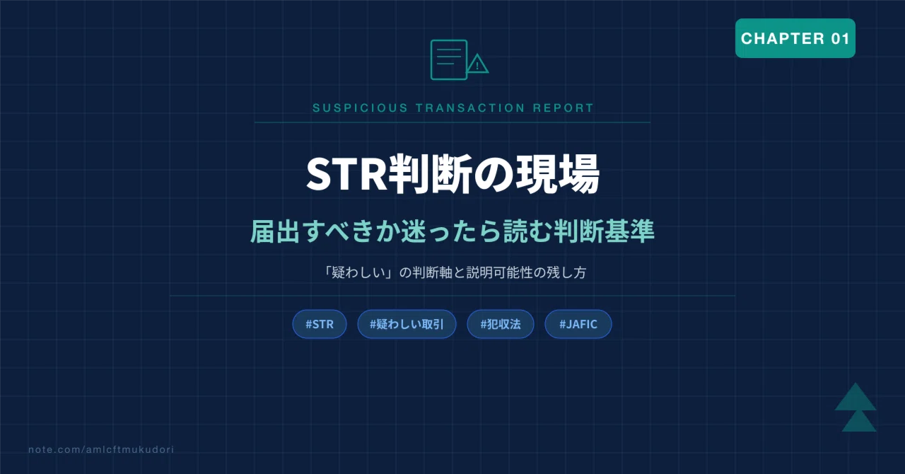 【入門・犯収法#03】疑わしい取引（STR）の判断基準──届出すべきか迷ったら読む｜AMLコンプラの人[むくどり]