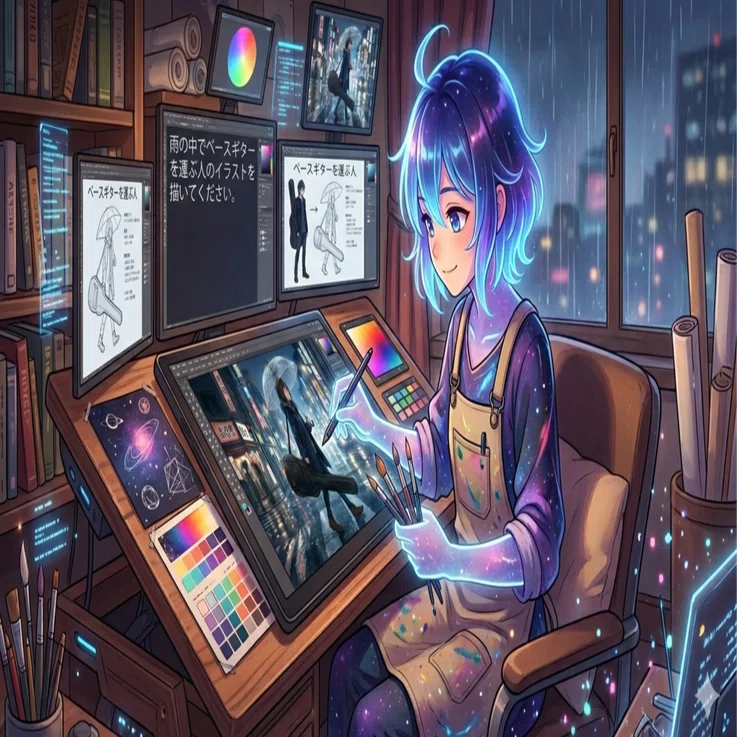 AI　イラスト　依頼 AIイラスト依頼の裏側】自分にできないことは妥協も必要｜かもみーる