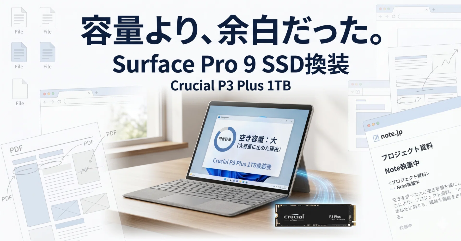 Surface Pro 9はSSD換装で“別物”になった。Crucial P3 Plus 1TBに止め