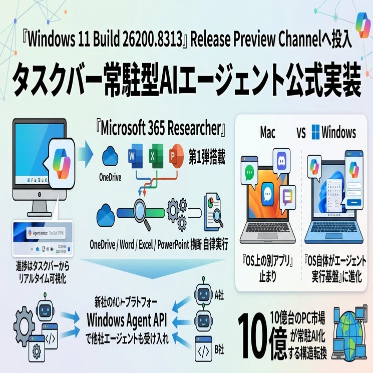Windows 11のタスクバーに