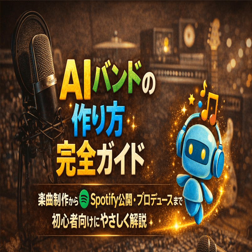 AIバンドの作り方完全ガイド｜楽曲制作からSpotify配信・プロデュース