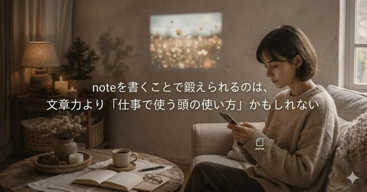 noteを書くことで鍛えられるのは、文章力より「仕事で使う頭の使い方」かもしれない|たたずみ