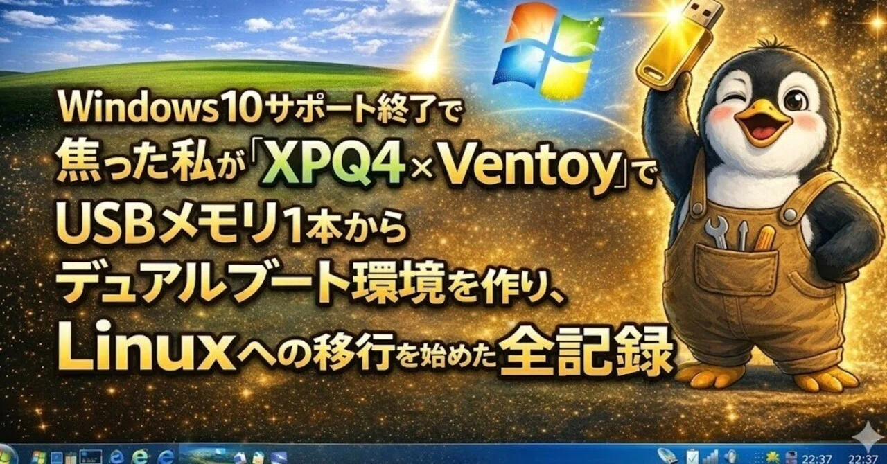 ✿✿Win10✿✿メモリ4G♢テンキ♢スマホ管理♢Office♢便利ソフト多数 Windows10サポート終了で焦った私が「XPQ4 × Ventoy」でUSBメモリ1本