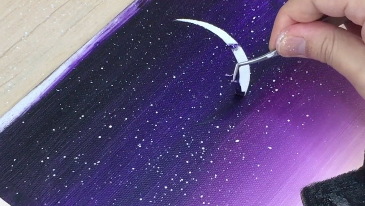 アクリル絵の具を使用した 紫色の空と三日月 の描き方 初心者が簡単に絵を描く方法 Junya Art Note アクリル絵の具を使用した 紫色の空と三日月 の描き方 初心者が簡単に絵を描く方法 Junya Art Note