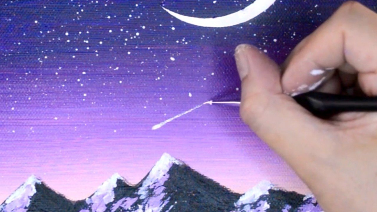 アクリル絵の具を使用した 紫色の空と三日月 の描き方 初心者が簡単に絵を描く方法 Junya Art Note アクリル絵の具を使用した 紫色の空と三日月 の描き方 初心者が簡単に絵を描く方法 Junya Art Note