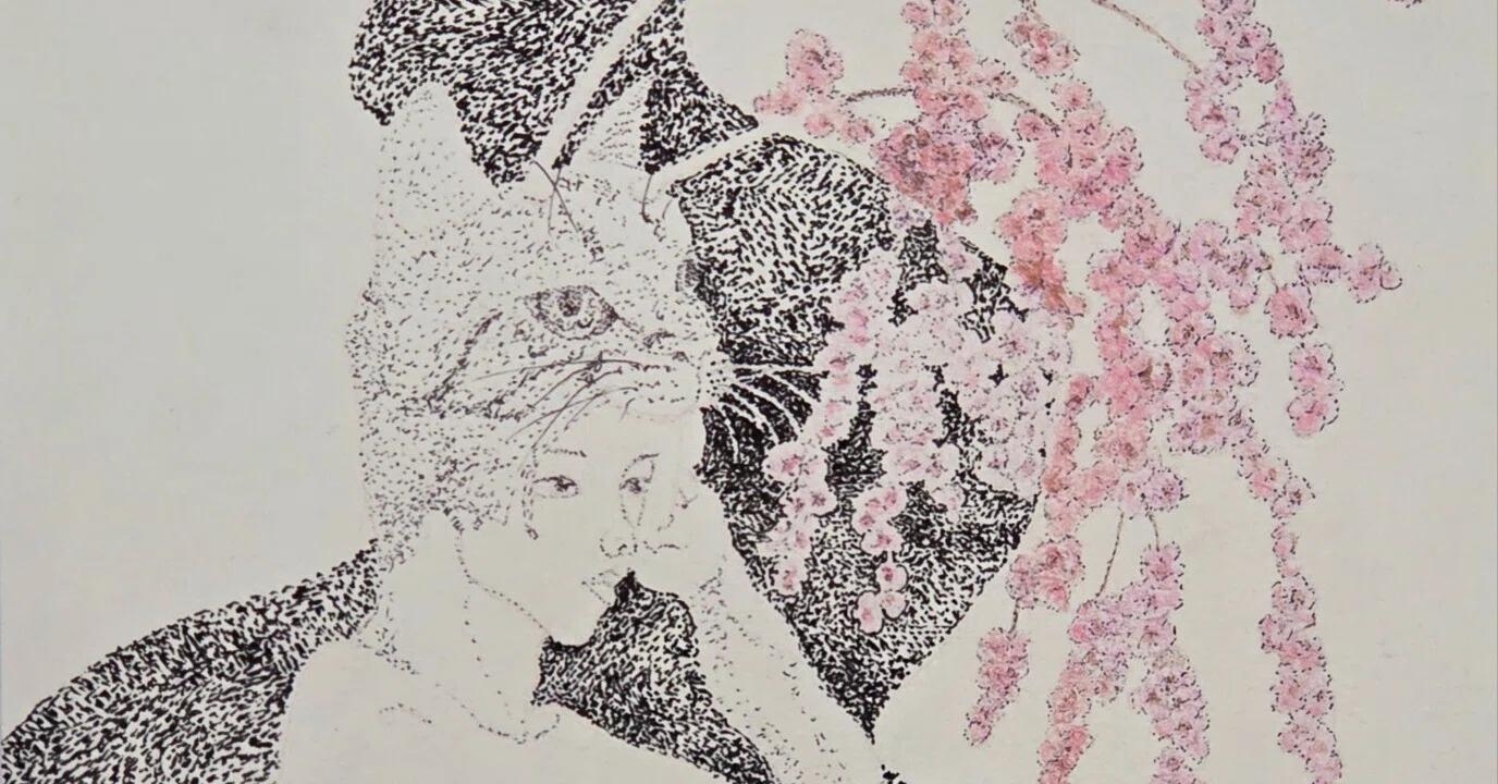 ペン画 4作品 猫の王【ペン画作品紹介】｜岸谷manah