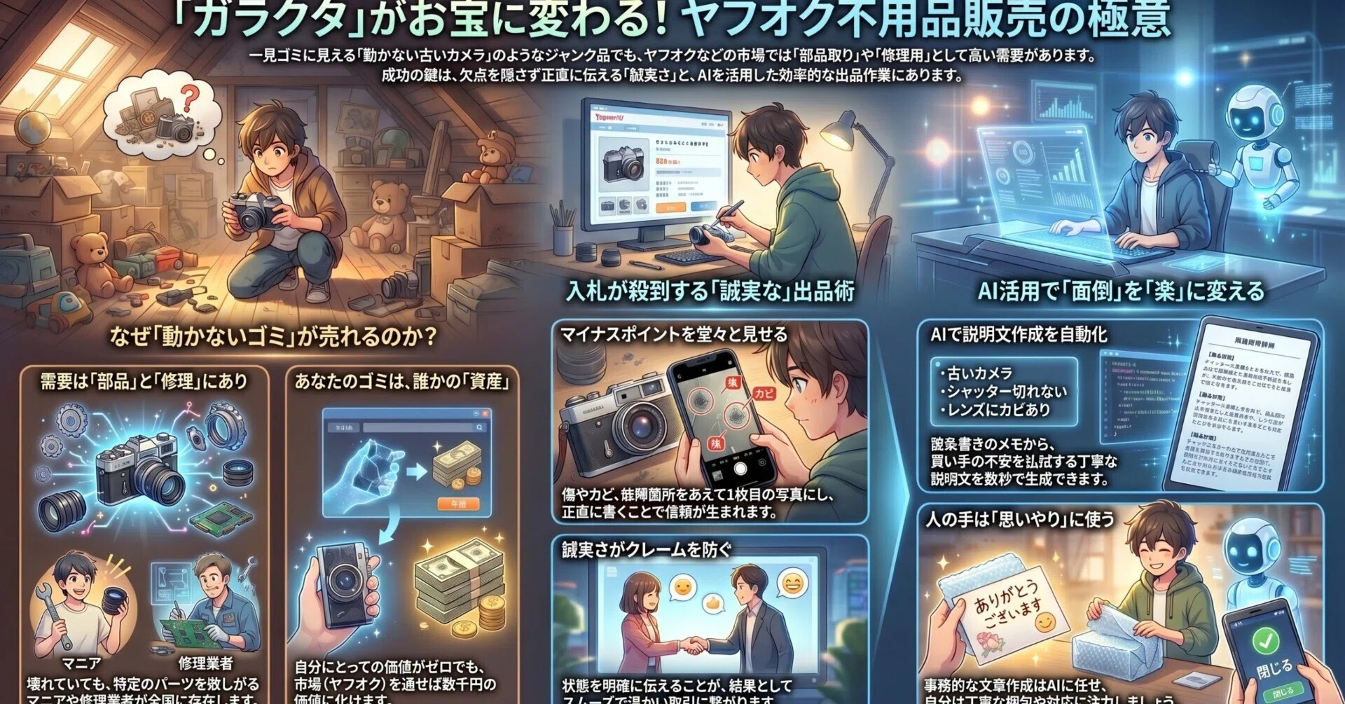 押し入れの「ガラクタ」が数千円で売れた理由。ヤフオク不用品販売の 