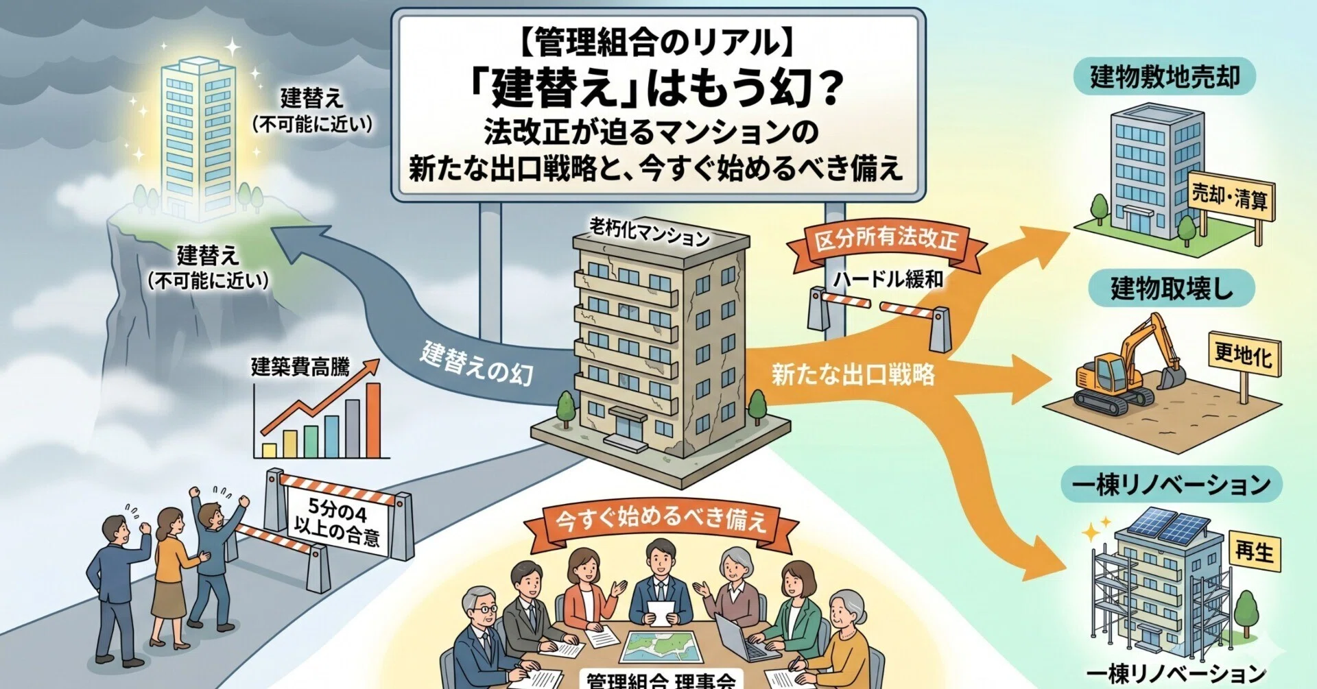 管理組合のリアル】「建替え」はもう幻？ 法改正が迫るマンションの