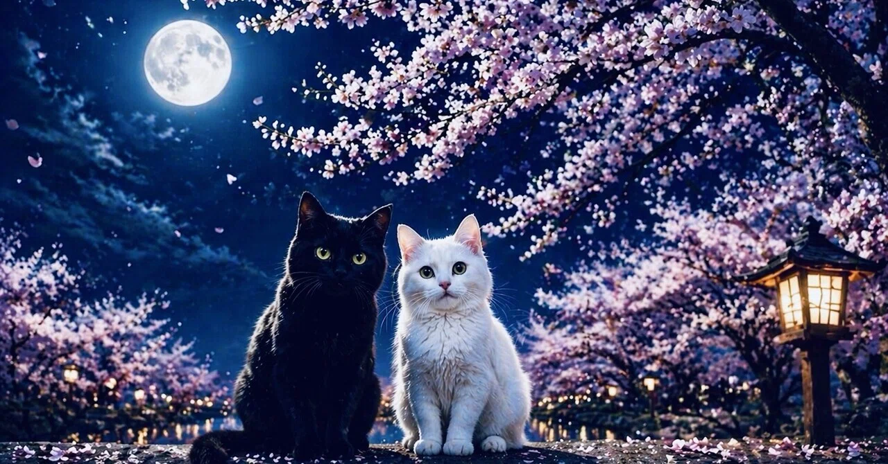 夜桜🌸よざくら』【noteつぶやきしりとりエッセイ#00300】｜ともとも