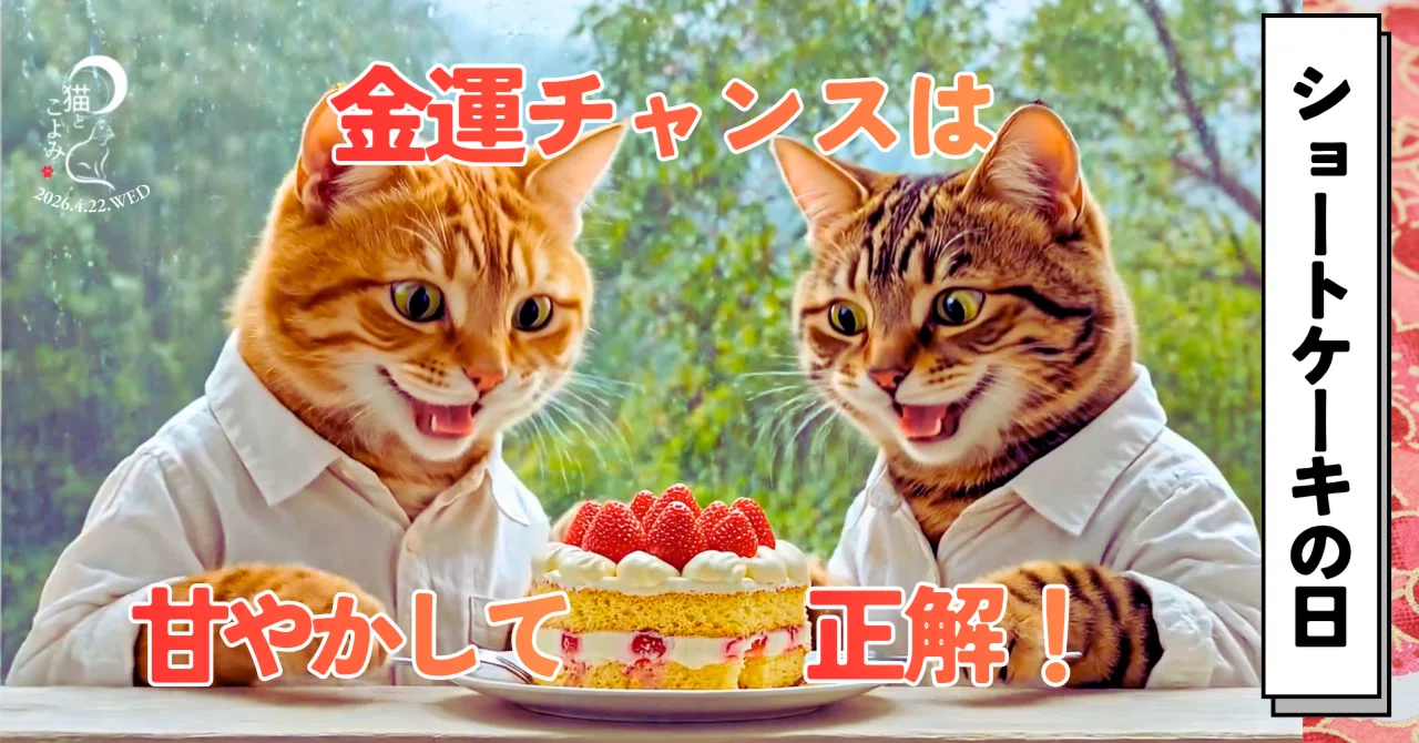 4月22日】ショートケーキの日｜甘やかしてOK🍰金運チャンス・寅の日と