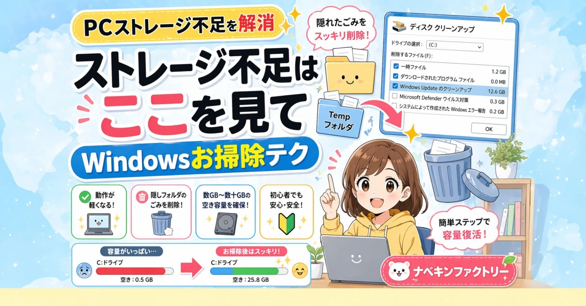 取引中　pc PCストレージ不足を解消！今すぐ消すべき「隠しフォルダ」掃除術｜中古
