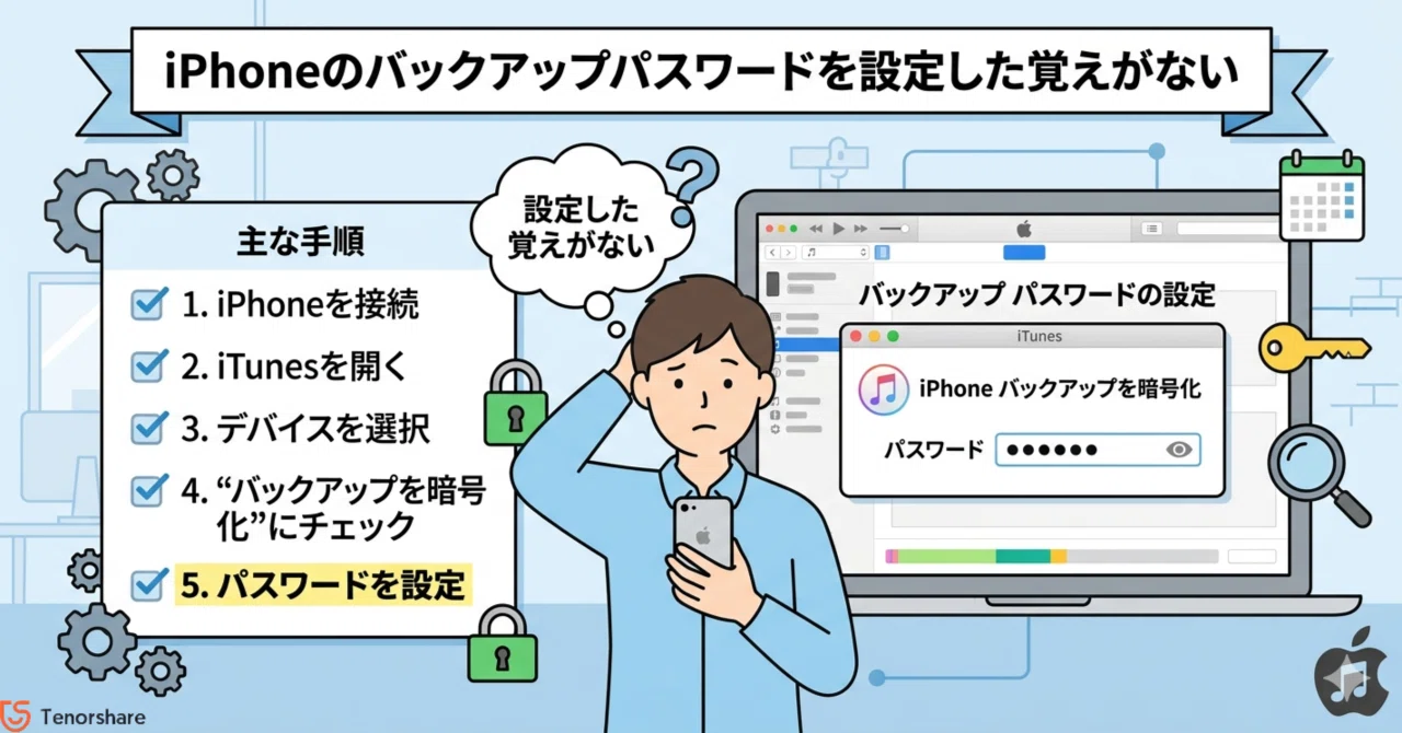 iPhoneのバックアップパスワードを設定した覚えがない場合の原因と対処