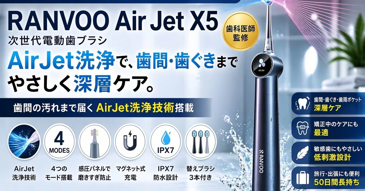 RANVOO Air Jet X5は“歯みがきのあとに残るモヤモヤ”を潰したい人向け