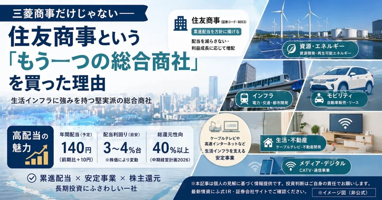 三菱商事だけじゃない——住友商事という「もう一つの総合商社」を買った理由