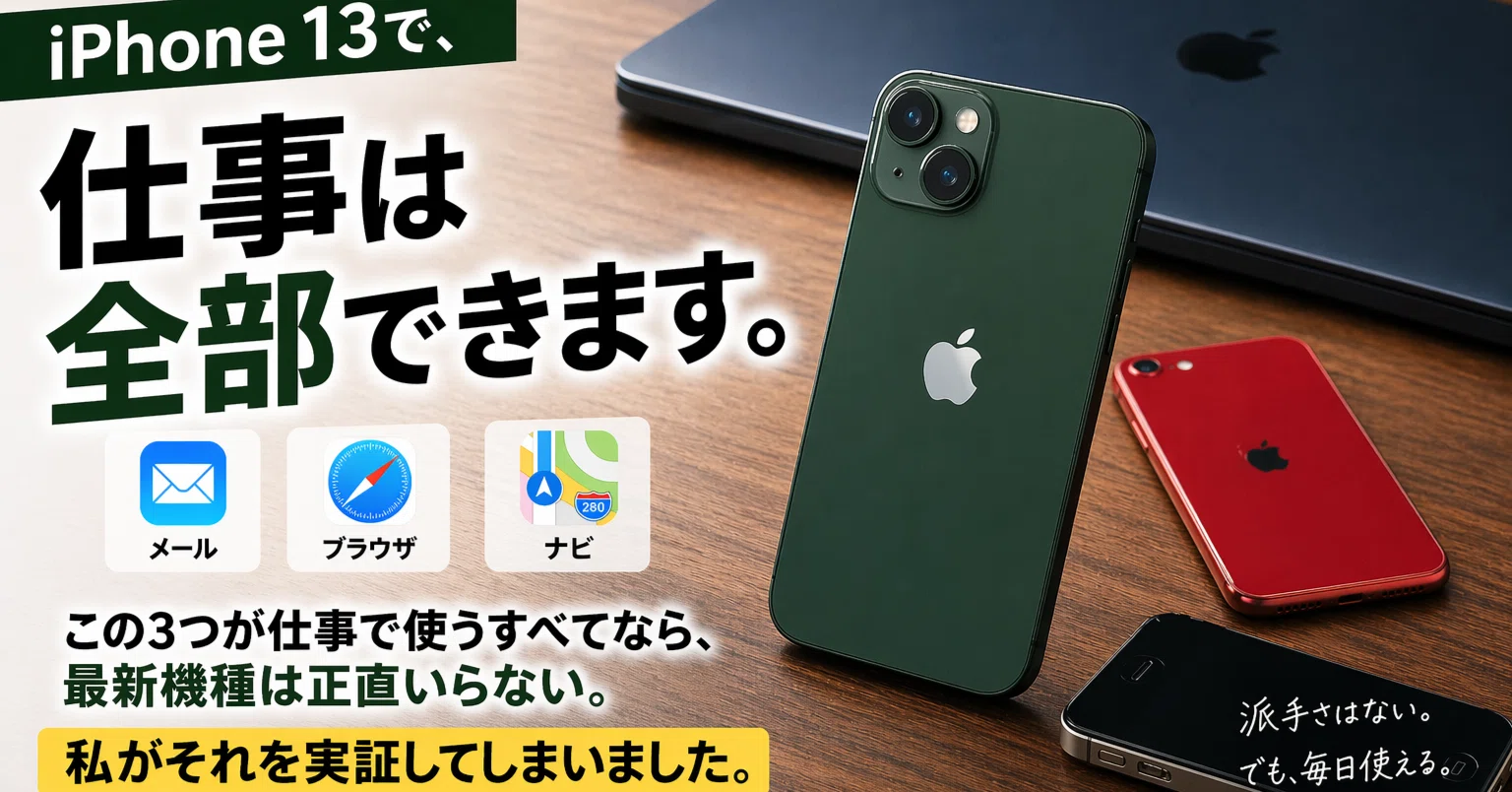 仕事用iPhoneは、コレで十分だった｜iPhone13 グリーン ｜ASOBUおっさん58