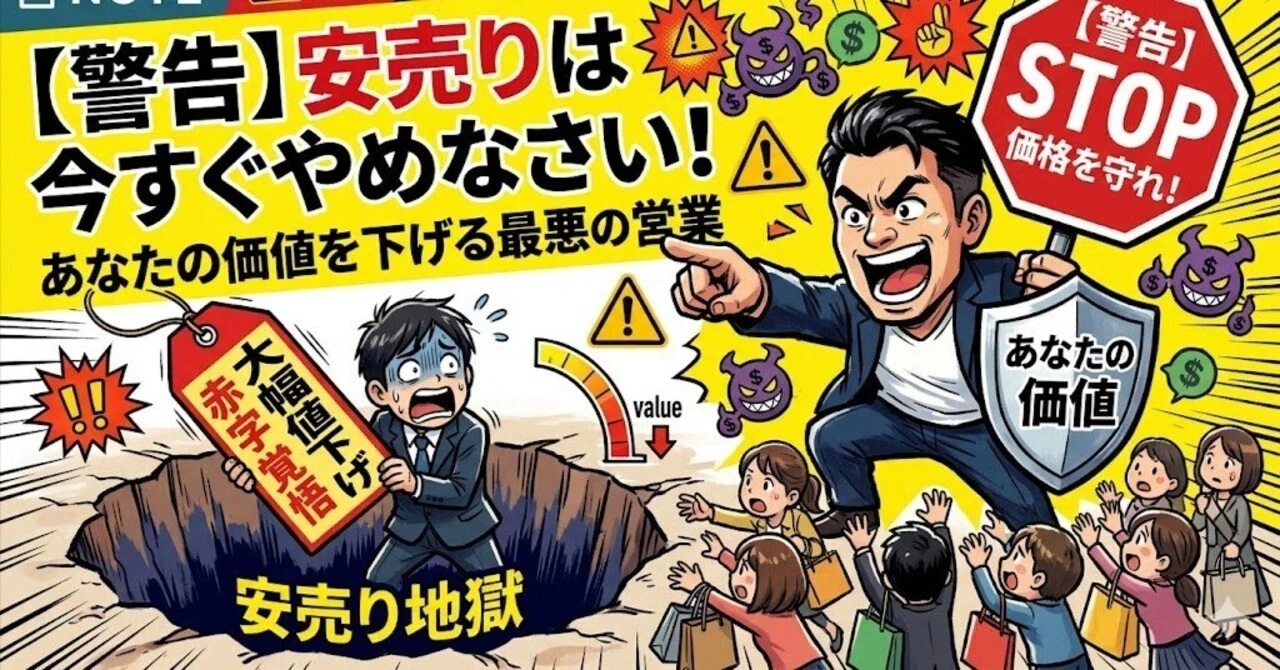 警告】安売りは今すぐやめなさい！あなたの価値を下げる最悪の営業 