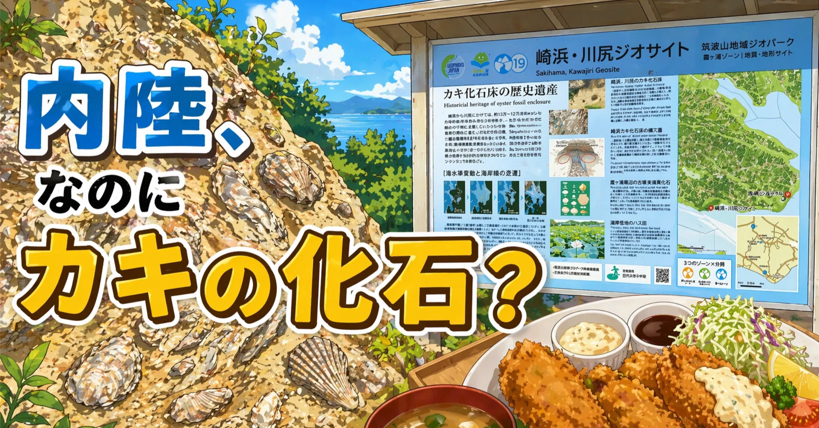内陸、なのにカキの化石？｜ミカイターいなお＠実用地歴提案会