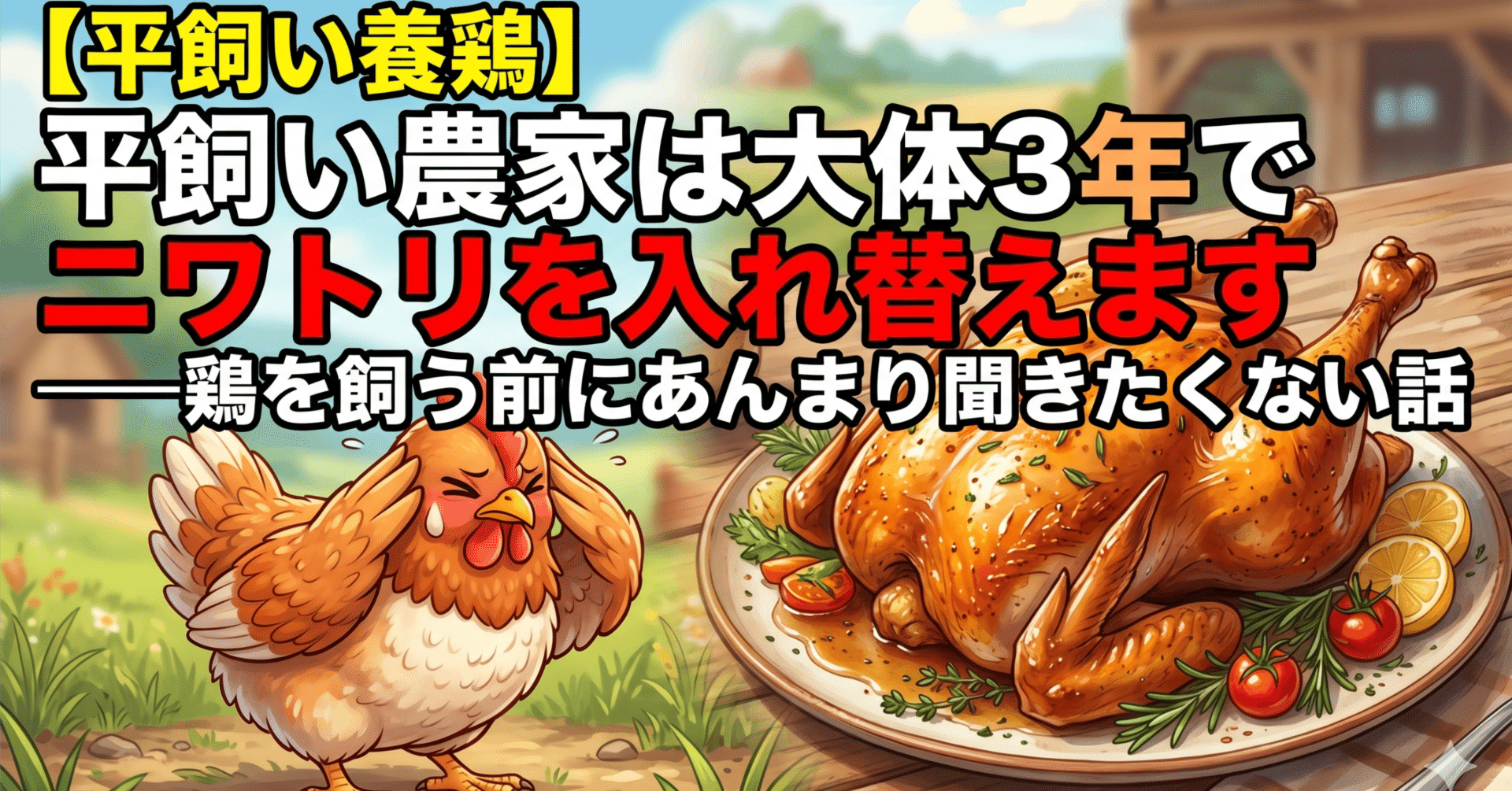 平飼い養鶏】平飼い農家は大体3年でニワトリを入れ替えます——鶏を飼う