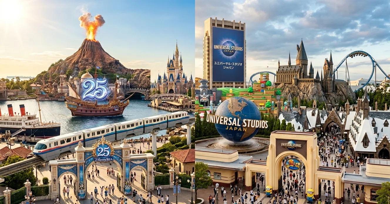 東西テーマパーク戦争2026：ディズニーシー25周年 vs USJ世界3位
