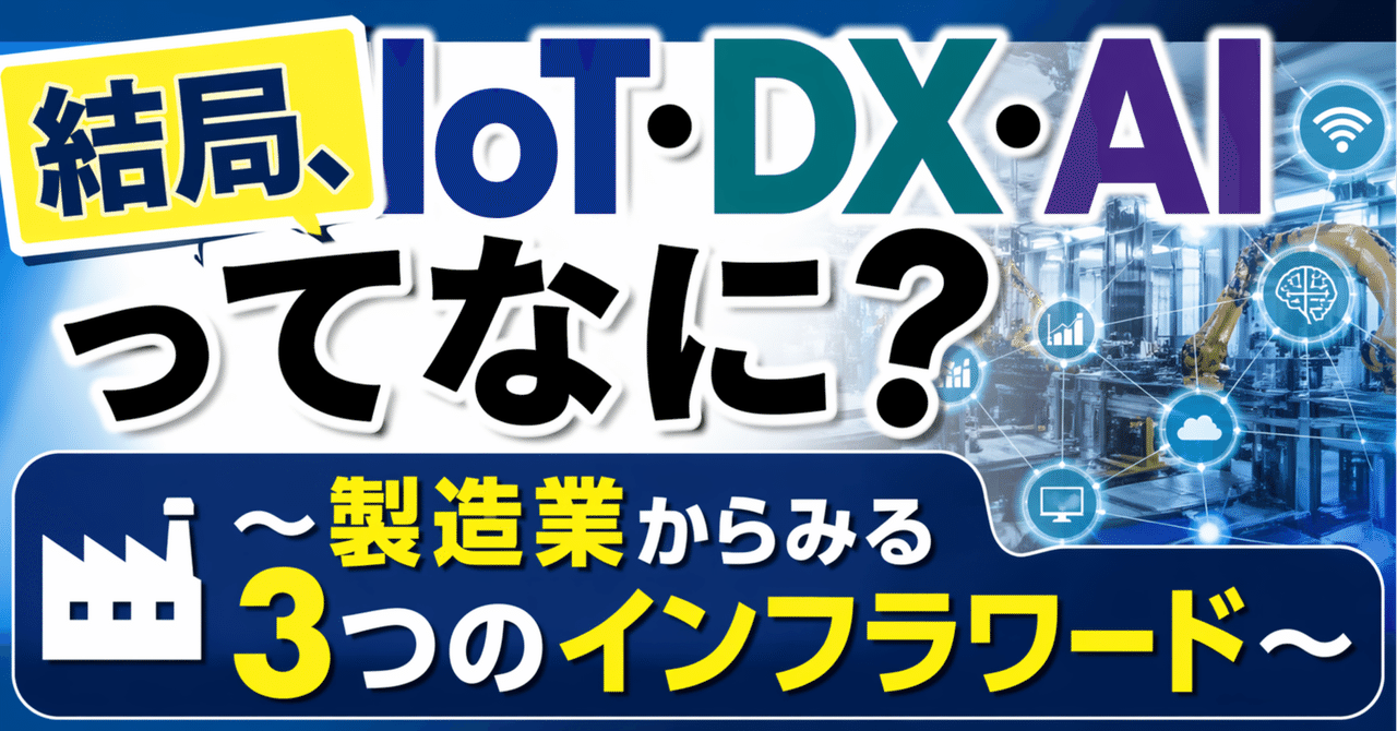 結局、IoT・DX・AIってなに?~製造業からみる3つのインフラワード~