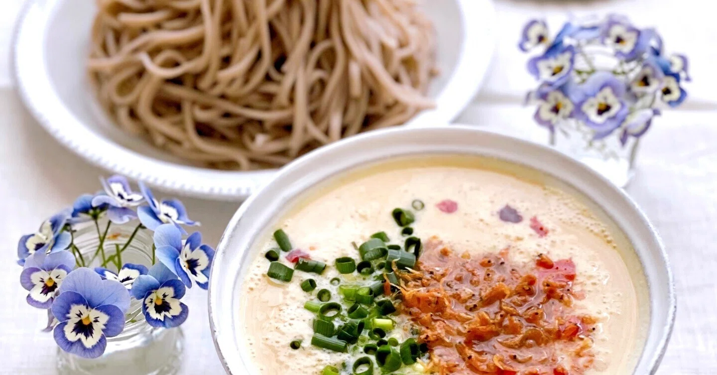 十割そばのアレンジレシピ｜シェントウジャン麺～台湾風のやさしい豆乳